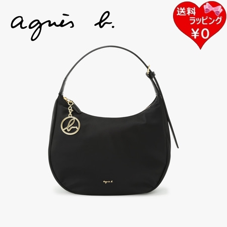 アニエスベー agnes b ショルダーバッグ ナイロン ミディアム ブラック  ブランド 正規品 新品 ギフト プレゼント 人気 おすすめ 誕生日 記念日 クリスマス 送料無料 ラッピング無料