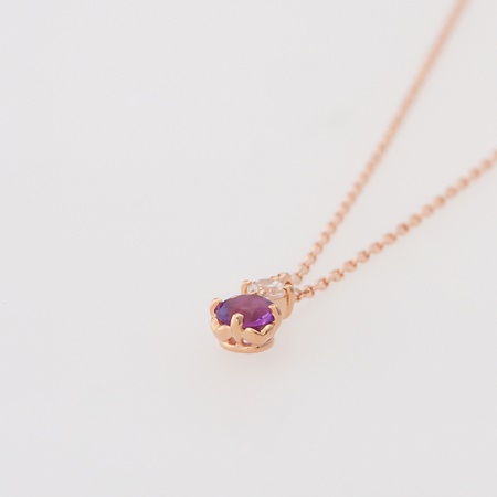 カナルヨンドシー Canal 4℃ ネックレス 2月誕生石 K10ピンクゴールド ネックレス アメシスト キュービックジルコニア ブランド 正規品 新品 ギフト プレゼント 人気 おすすめ 誕生日 記念日 クリスマス 送料無料 ラッピング無料_1