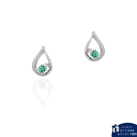 JEWEL ファッション 4℃ K10 WG しずく アクアマリン ジルコニア カラー