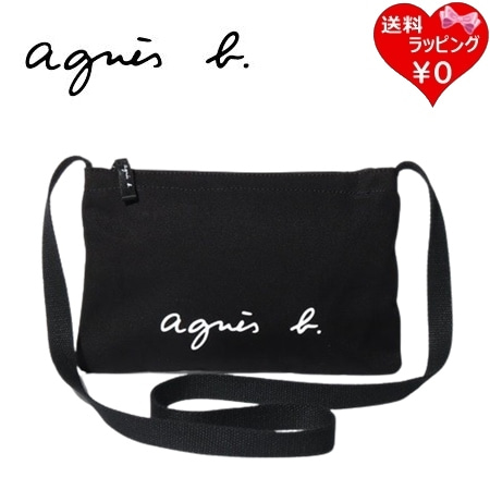 agnes b アニエスべー バッグ ショルダーバッグ レディース ロゴサコッシュ ブラック ブランド 正規品 新品 ギフト プレゼント 人気 おすすめ 誕生日 記念日 クリスマス 送料無料 ラッピング無料