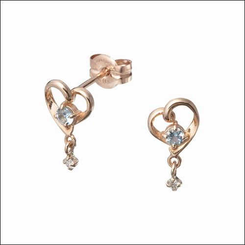 ４℃　ヨンドシー 【3月誕生石】K10ピンクゴールドピアスの通販は