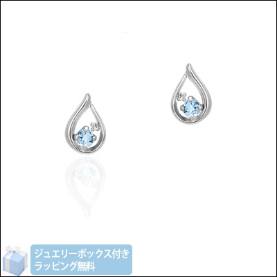 ４℃ ヨンドシー 3月誕生石 K10ホワイトゴールド ピアス