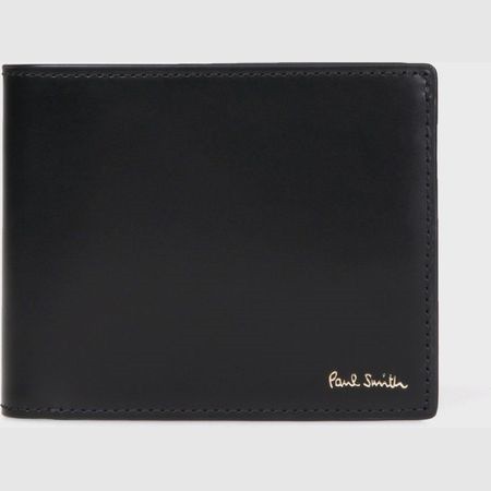 新品☆Paul Smith メンズ 折り畳み財布 マップ柄 牛革