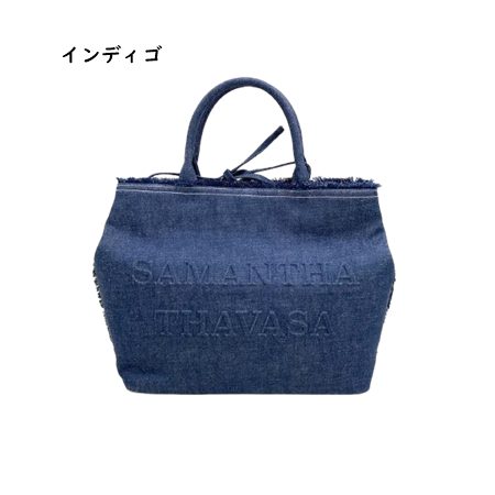 サマンサタバサ Samantha Thavasa ハンドバッグ デニム リングムラ糸 A4 ロゴ レディース ブランド 正規品 新品 ギフト プレゼント 人気 おすすめ 誕生日 記念日 クリスマス 送料無料 ラッピング無料_1