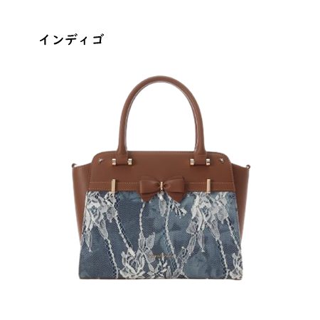 サマンサベガ Samantha Vega ハンドバッグ デニム調 アクセントリボン レディース ブランド 正規品 新品 ギフト プレゼント 人気 おすすめ 誕生日 記念日 クリスマス 送料無料 ラッピング無料_1