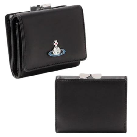 ヴィヴィアン ウエストウッド Vivienne Westwood 財布 折財布 NAPPA 口金三つ折り財布 ブラック ブランド 正規品 新品 ギフト プレゼント 人気 おすすめ 誕生日 記念日 クリスマス 送料無料 ラッピング無料_1