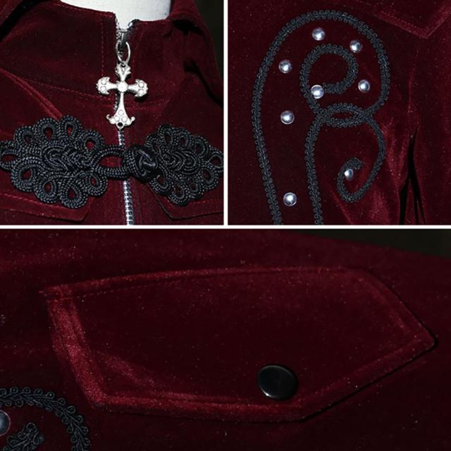 コスプレ ジャケット ドラキュラ ワインレッド ヴァンパイア 　吸血鬼 　ハロウィン仮装 【送料無料】《代引き・日時指定・同梱不可》