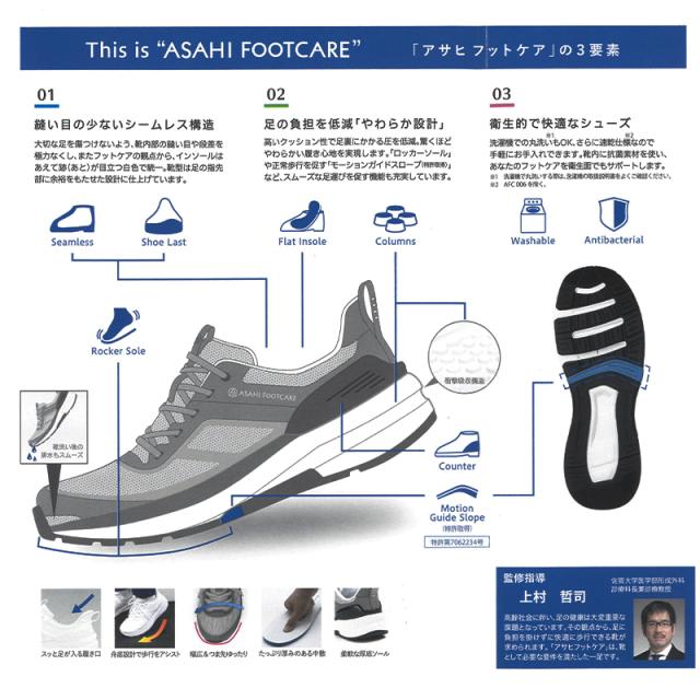 アサヒシューズ アサヒフットケア AFC006 シューズ KF72151 KF72152 4E 抗菌防臭 丸洗いOK 合皮 靴 スニーカー_3