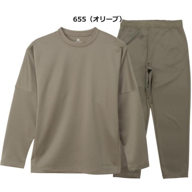 リカバリーウェア チャンピオン ロングスリーブTシャツ ロングパンツ 上下セット 長袖 長ズボン C3-CS490 C3-CS290 セットアップ 睡眠 疲労回復 抗菌 防臭_5