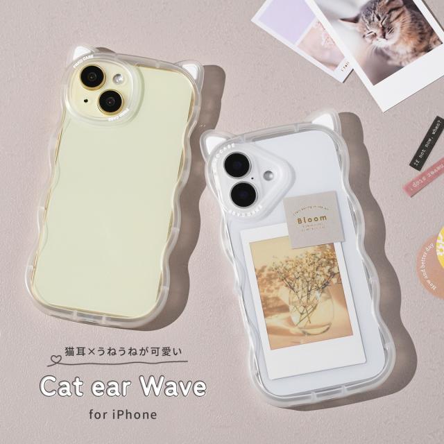 iPhone16 ケース クリア 猫耳 推し活 ケース iPhone15 ケース かわいい ねこ ねこみみ ねこ型 iphone14 ケース 韓国 iPhone13 ケース iPhone12 ケース スマホケース 韓国 携帯ケース ウェーブ 耳付き 猫 ネコ なみなみ うねうね 波型 耐衝撃 iphone16pro ケース 透明