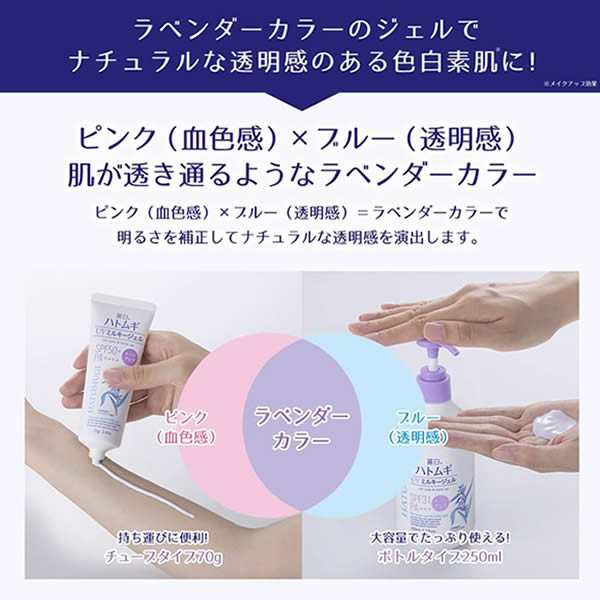 熊野油脂]麗白 ハトムギ トーンアップ UVミルキージェル SPF31 PA+++ ポンプタイプ 250ml (日焼け止め)(顔・からだ)の通販はau  PAY マーケット - 健康エクスプレス | au PAY マーケット－通販サイト