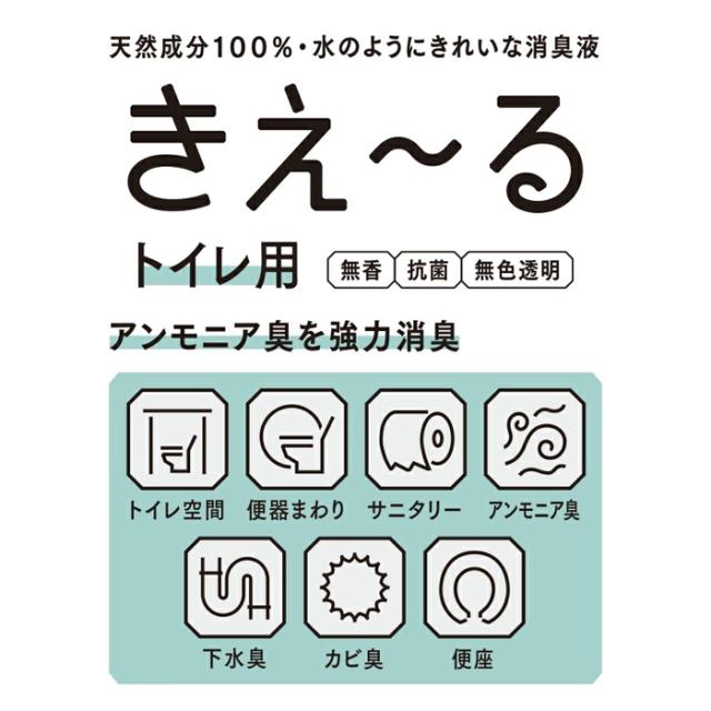 [環境ダイゼン]きえ〜る トイレ用 無香料 詰替え用 500ml ×24個 (消臭スプレー アンモニア臭 消臭液 抗菌)_1