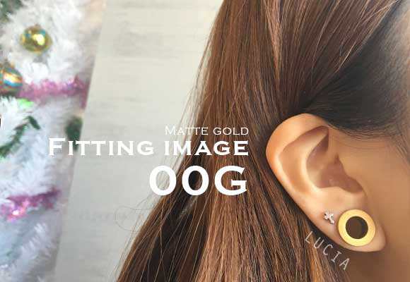 即日出荷】0G 00G ピアス ボディピアス マットゴールドフレッシュ