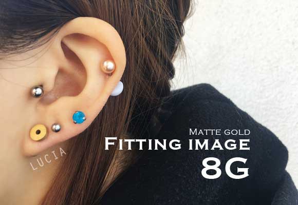 即日出荷】0G 00G ピアス ボディピアス マットゴールドフレッシュ