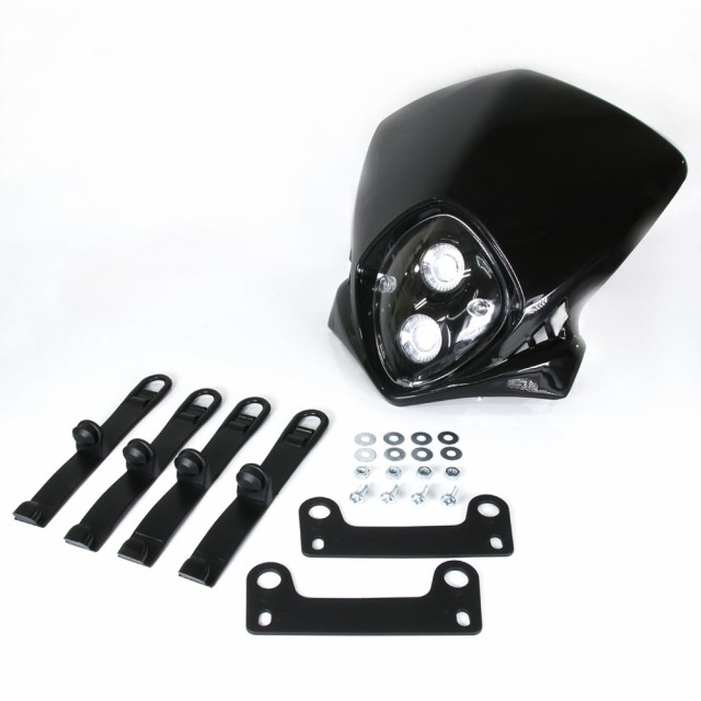 LED エンデューロヘッドライト ブラック (Dトラッカー グラストラッカー DT50 WR250 ランツァ TW225 セロー DRZ50  RMX250 KDX220 モタード KLX250 KSR KTM等に)｜au PAY マーケット