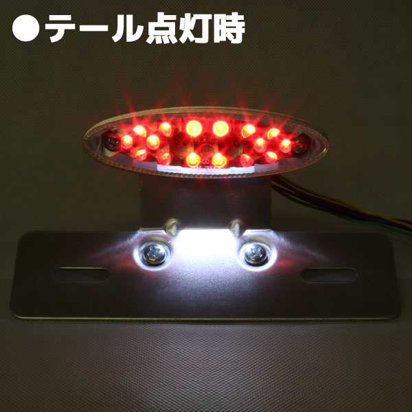 ウインカー付き オーバル LEDテールランプ クロームブラケット 250TR