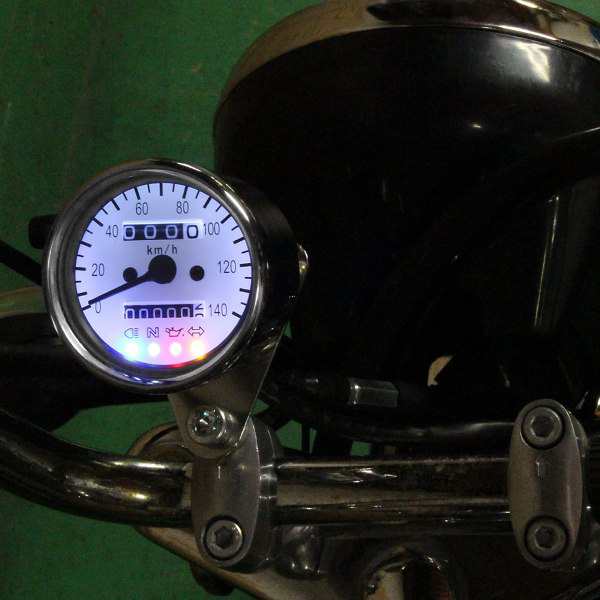 バイク用 140km/h 機械式 LED スピードメーター 60mm 60ミリ ホワイトパネル(ホワイトLED) 【メーター・機械式・LEDメーター・ハンドル廻の通販はau  PAY マーケット - バイクパーツショップ ライズコーポレーション