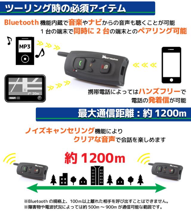 インカム 最大10m 同時通話可能 Bluetooth対応 V2 2台セット 日本語説明書付 バイク ツーリング スキー スノーボート 等に の通販はau Pay マーケット バイクパーツショップ ライズコーポレーション