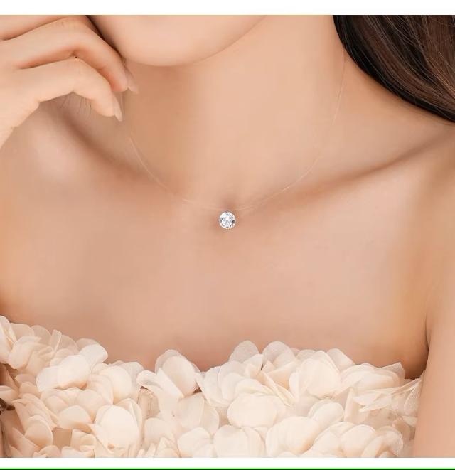 モアサナイト ネックレス 0.8ct 一粒 レディース ダイヤモンド の2,5倍の輝き 金属アレルギー対応 ペンダント  アクセサリー 45cm ワイヤーネックレス_5