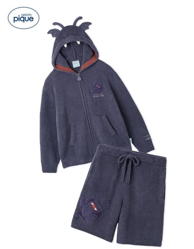 【新品】10月入荷次第発送【S-M サイズ】gelato pique ジェラート ピケ 【ドラゴンクエスト】【ユニセックス】パウダードラキーパーカ＆ハーフパンツセット