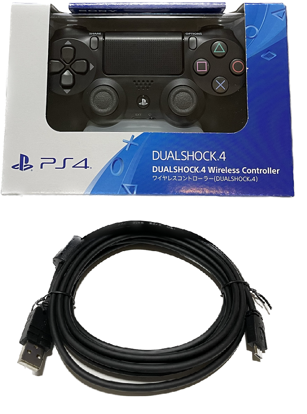 【新品】１週間以内発送 ワイヤレスコントローラー (DUALSHOCK 4) ジェット・ブラック (CUH-ZCT2J) CYBER PS4用コントローラー充電ケーブル3m