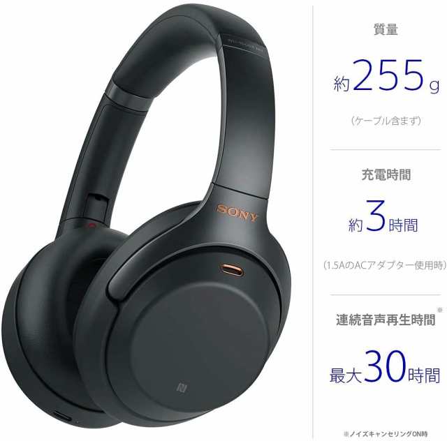 SONY ワイヤレスヘッドホン ブラックWH-1000XM3