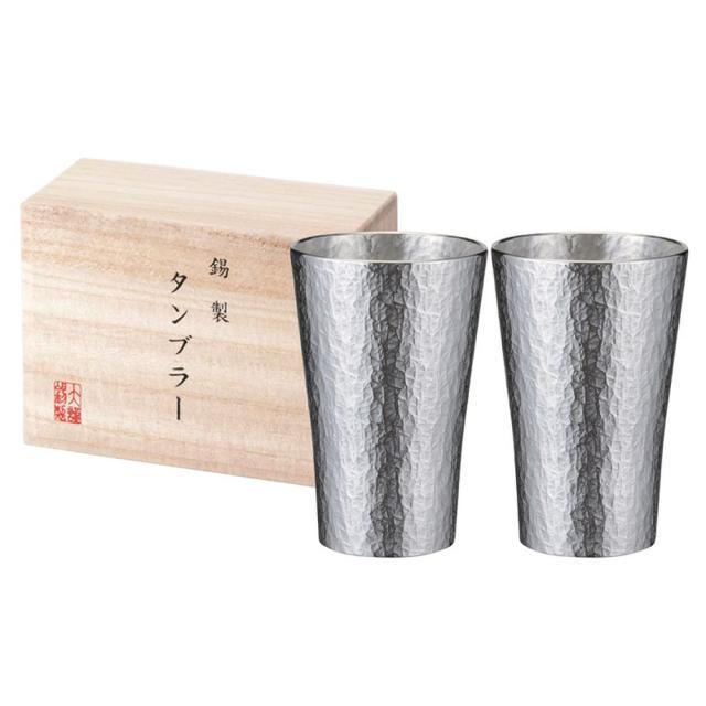 ギフト マグボトル・水筒 本錫タンブラー225ml 六花 りっか 中 ペア 木箱入 trk-2P 送料無料 内祝い お祝い お返し 香典返し お供え 熨斗 のし対応
