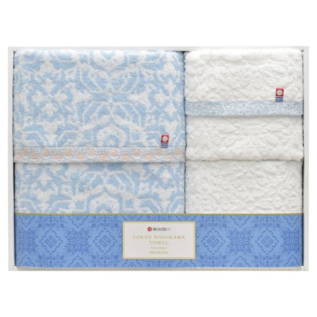 ギフト タオル n1sh1kawa 今治製バスタオル＆フェイスタオル2PTT89500505 送料無料 内祝い お祝い お返し 香典返し お供え 熨斗 のし対応の通販は 5,203円