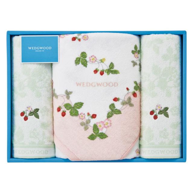 ギフト ブランドタオル ウェッジウッド ワイルドストロベリー バスタオル＆フェイスタオル2PTT84505656P 送料無料 内祝い お祝い お返し 香典返し お供え 熨斗 のし対応の通販は 5,115円