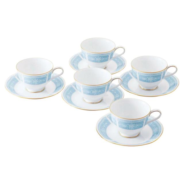ギフト お中元 洋陶器 ノリタケ レースウッドゴールド ティー･コーヒー碗皿5客セット1507L-F94487 送料無料 内祝い お祝い お返し 香典返し お供え 熨斗 のし対応 8,287円