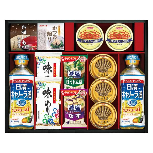 ギフト 調味料 日清キャノーラ油＆アマノフーズバラエティセットCA-100 送料無料 食品 内祝い お祝い お返し 香典返し お供え 熨斗 のし対応