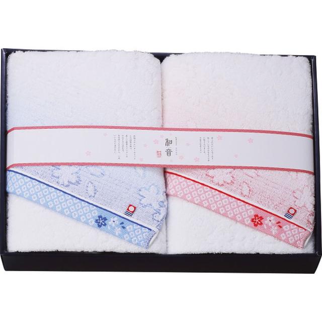 【L】ギフト バスタオル なごみね 桜 バスタオル2枚セットNGS-24600 送料無料 内祝い お祝い お返し 香典返し お供え 熨斗 のし対応の通販は