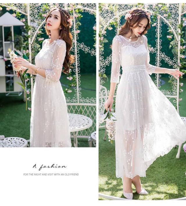 結婚式 パーティードレス ぽっちゃり S 5l 白 黒 大きいサイズ 予約 長袖 袖あり 花柄 刺繍 レース ロングドレス ワンピース Yl Qfm 9858の通販はau Pay マーケット アニバーサリースタイル