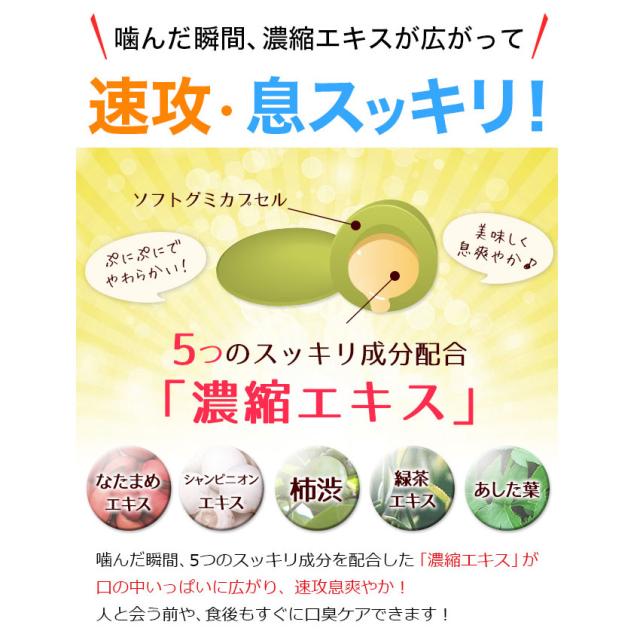 18％OFF 送料無料 瞬速のエチケット対策 ナタデ快息 お得な5袋セット 口臭サプリ 口臭対策 ニオイケア_2