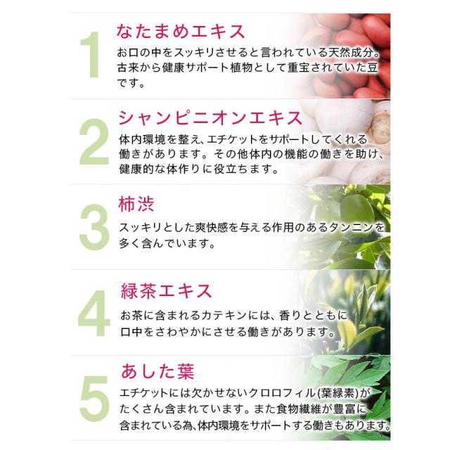 18％OFF 送料無料 瞬速のエチケット対策 ナタデ快息 お得な5袋セット 口臭サプリ 口臭対策 ニオイケア_6