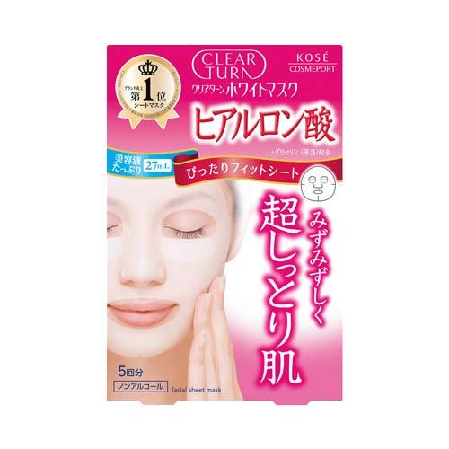 クリアターン ホワイト マスク ヒアルロン酸 5回分 シートパック シートマスク CLEAR TURN コーセーコスメポート(KOSE COSMEPORT)