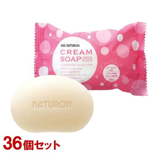 ケース販売　パックスナチュロンクリームソープSR (浴用石けん) スィートローズの香り 100g×３６個セット【送料込】