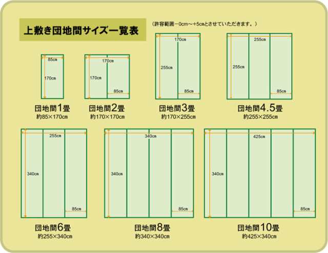 上敷き ござ い草カーペット 6畳 約255×340cm 団地間 フリーカット 国産い草 敷物