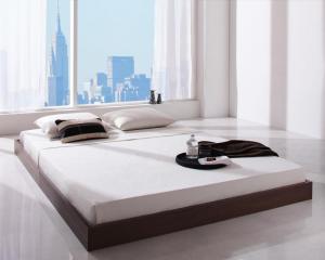 ローベッド シングル マットレス付き スタンダードボンネルコイル 組立付きの通販は