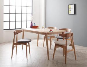 ダイニングテーブルセット 4人用 150cm 北欧 5点セット(テーブル+チェア4脚) 組立付きの通販は