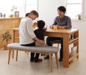 ダイニングテーブルセット 4人用 120-180cm 伸縮 4点セット(テーブル+チェア2脚+ベンチ) オーク材 組立付きの通販はダイニングセット