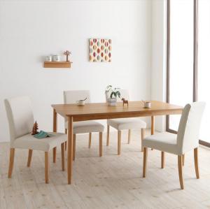 ダイニングテーブルセット 4人用 150cm 洗えるカバー 5点セット(テーブル+チェア4脚) 組立付きの通販は