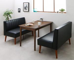 ダイニングテーブルセット 4人用 115cm モダン 3点セット(テーブル+2P2脚) 組立付きの通販は