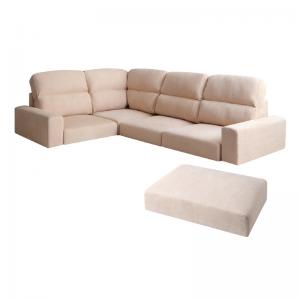 ローソファー 3人掛け コーナー オットマンセット ハイタイプ ファブリック 布の通販は