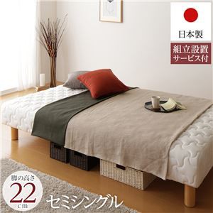 脚付きマットレス 通常丈セミシングル 一体型ポケットコイル 脚22cm 組立設置付きの通販は
