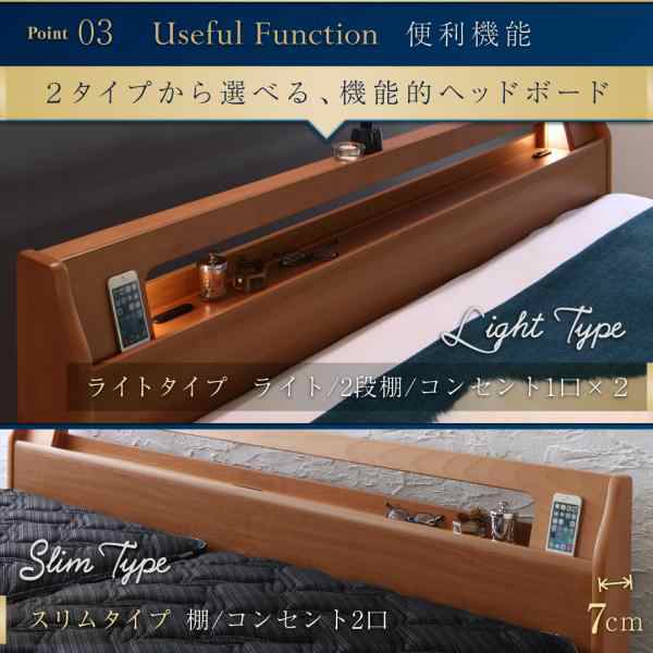 ダブルベッド マットレス付き 最高級国産ナノポケットコイル ライトタイプ 高級アルダー材 収納付きベッドの通販は