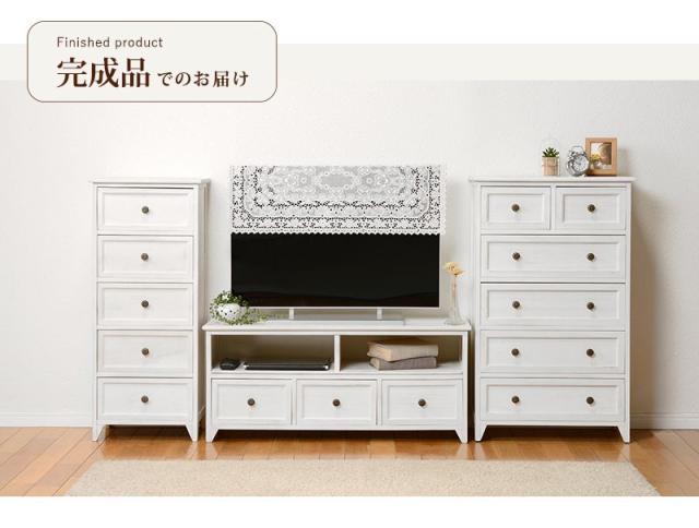 テレビ台 おしゃれ ローボード 幅94cm 24インチ/32インチ アンティークホワイト 白 大人かわいいの通販は