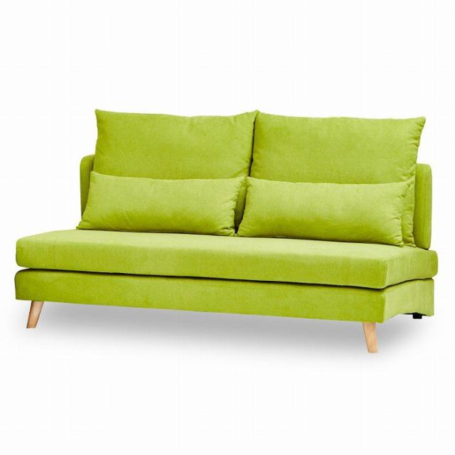 ソファ 3人掛け おしゃれ クッション付き グリーン ブルー パープル オレンジの通販は