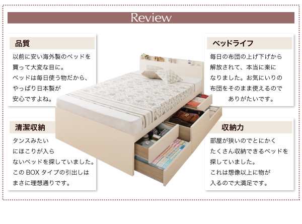 セミシングルベッド マットレス付き 薄型抗菌国産ポケットコイル 日本製 引き出し収納 大容量収納 収納付きベッド
