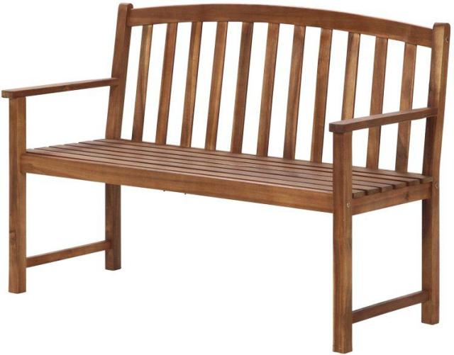 ガーデンベンチ おしゃれ 木製 幅128.4×奥行58.6×高さ90cm ブラウンの通販は